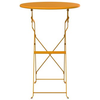 Bistrotafel &Oslash;50x71 cm gepoedercoat staal mosterdgeel 3