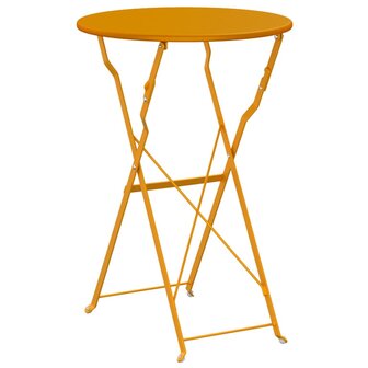 Bistrotafel &Oslash;50x71 cm gepoedercoat staal mosterdgeel 5