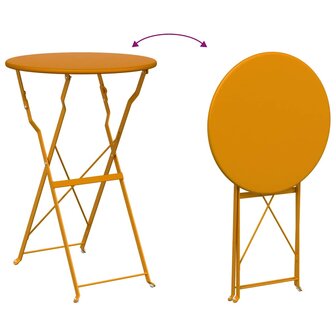 Bistrotafel &Oslash;50x71 cm gepoedercoat staal mosterdgeel 8