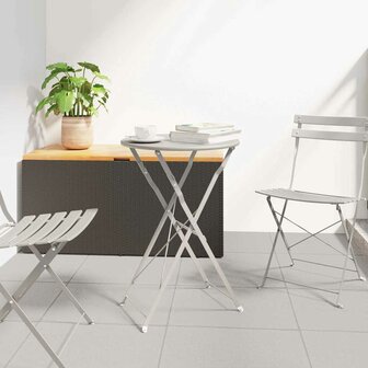 Bistrotafel &Oslash;50x71 cm gepoedercoat staal beige 1