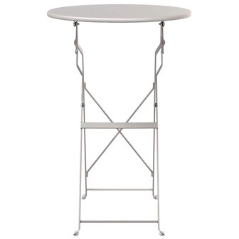 Bistrotafel &Oslash;50x71 cm gepoedercoat staal beige 3