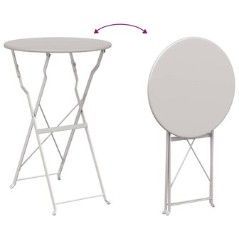 Bistrotafel &Oslash;50x71 cm gepoedercoat staal beige 8