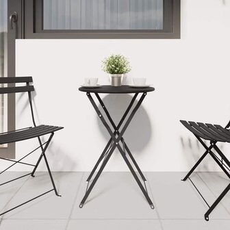 Bistrotafel &Oslash;50x71 cm gepoedercoat staal antraciet 2