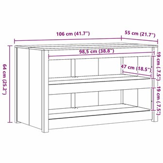 Buiten Keukenkast Wit 106x55x64 cm Massief Grenenhout 8