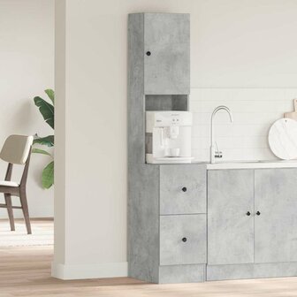 Keukenkast Beton Grijs 35x50x180 cm Bewerkt Hout 1