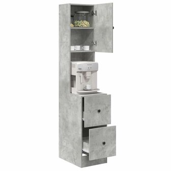 Keukenkast Beton Grijs 35x50x180 cm Bewerkt Hout 2