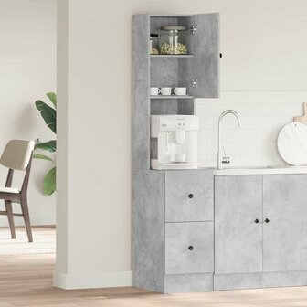 Keukenkast Beton Grijs 35x50x180 cm Bewerkt Hout 3