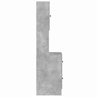 Keukenkast Beton Grijs 35x50x180 cm Bewerkt Hout 6