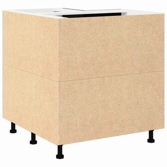 Zwarte Eiken Hoek Onderkast - 75,5 x 75,5 x 81,5 cm, Gemaakt van Ge&euml;ngineerd Hout 5