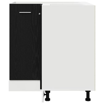 Zwarte Eiken Hoek Onderkast - 75,5 x 75,5 x 81,5 cm, Gemaakt van Ge&euml;ngineerd Hout 6