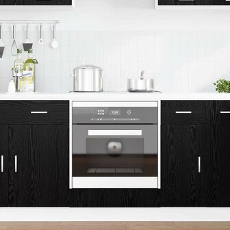 Ovenkast Zwart eiken 60 x 46 x 81.5 cm Bewerkt hout 3