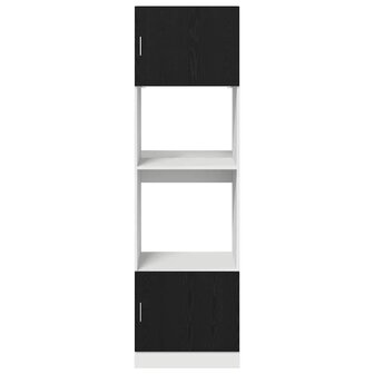 Magnetronkast Zwart Eiken 60x57x207 cm Gelaagd Hout 5