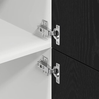 Koelkastkast in Zwart Eiken - 60x57x207 cm, gemaakt van geengineerd hout 8