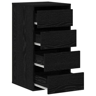 Hoekladekast Zwart Eiken 40x41x76 cm Bewerkt Hout 4