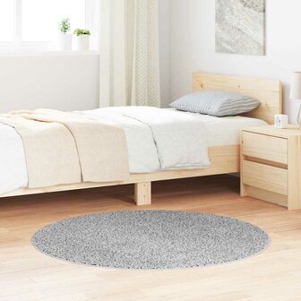 Vloerkleed shaggy met latex onderkant &oslash;120 cm grijs 1