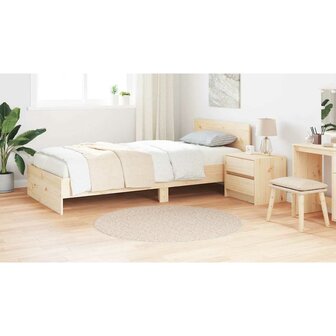 Vloerkleed shaggy met latex onderkant &oslash;120 cm cr&egrave;mekleurig 3