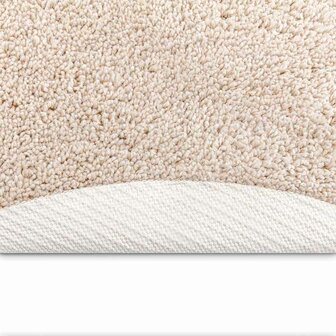 Vloerkleed shaggy met latex onderkant &oslash;120 cm cr&egrave;mekleurig 4