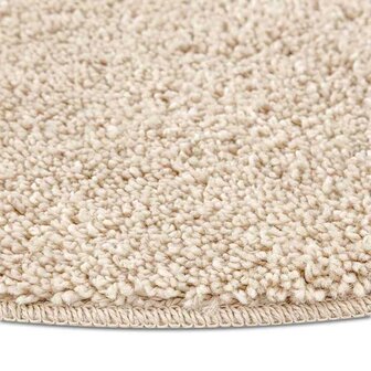 Vloerkleed shaggy met latex onderkant &oslash;120 cm cr&egrave;mekleurig 6