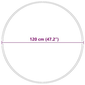 Vloerkleed shaggy met latex onderkant &oslash;120 cm cr&egrave;mekleurig 7