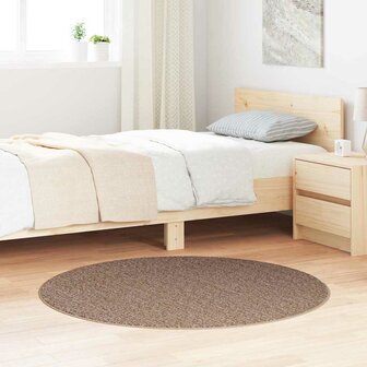 Vloerkleed shaggy met latex onderkant &oslash;120 cm bruin 1