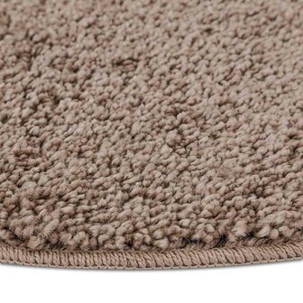Vloerkleed shaggy met latex onderkant &oslash;120 cm bruin 6