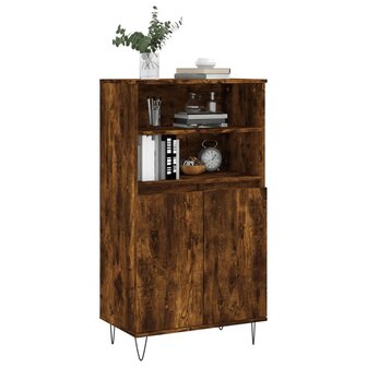 Hoge kast 60x36x110 cm bewerkt hout gerookt eikenkleurig 3