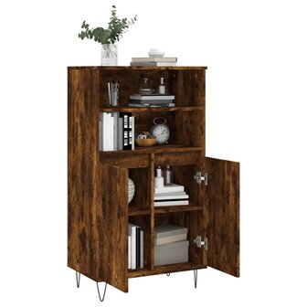 Hoge kast 60x36x110 cm bewerkt hout gerookt eikenkleurig 4