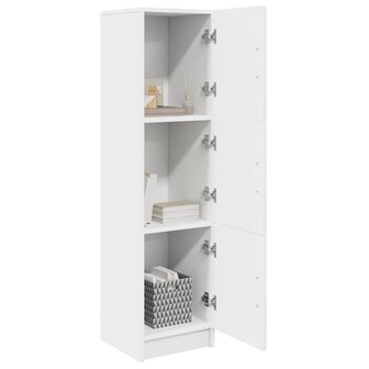 Hoge Kast Wit 31,5x32x124 cm Gelaagd Hout 2
