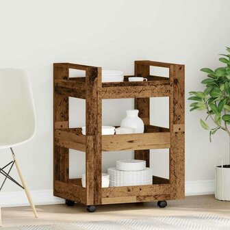 Keukentrolley 60x45x80 cm bewerkt hout oud houtkleurig 1