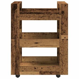Keukentrolley 60x45x80 cm bewerkt hout oud houtkleurig 4