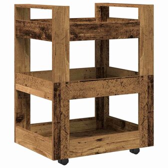 Keukentrolley 60x45x80 cm bewerkt hout oud houtkleurig 6
