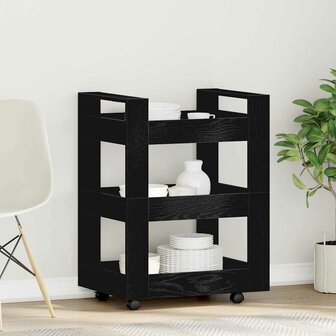 Keukentrolley 60x45x80 cm bewerkt hout zwart eikenkleurig 1