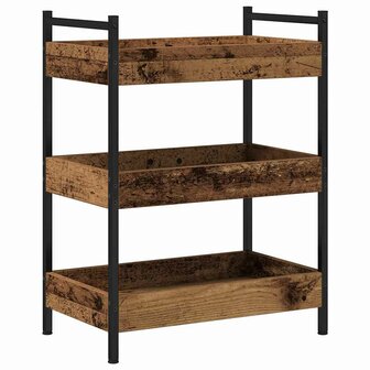 Keukentrolley 50x30x70 cm bewerkt hout oud houtkleurig 4