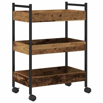 Keukentrolley 50x30x70 cm bewerkt hout oud houtkleurig 5