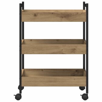 Keukentrolley 50x30x70 cm bewerkt hout artisanaal eiken 6