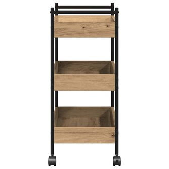 Keukentrolley 50x30x70 cm bewerkt hout artisanaal eiken 7