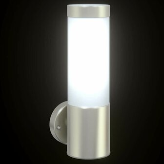 Buiten Wandlamp Zilver RVS IP44 8