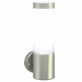 Buitenwandlampen Set van 2 Zilver RVS IP44 8