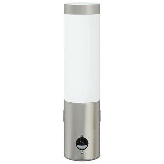 Buitenwandlamp met sensor - Zilver RVS IP44 2