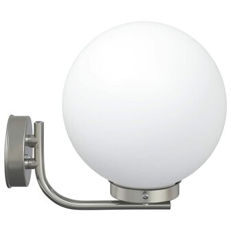 Buiten Wandlamp Zilver RVS IP44 3
