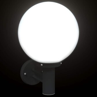 Buitenwandlamp Zwart RVS IP44 8