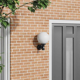 Buitenwandlamp met Sensor Zwart RVS IP44 1