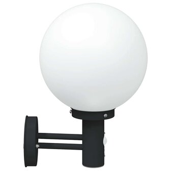 Buitenwandlampen met Sensor 2 stuks Zwart RVS IP44 4