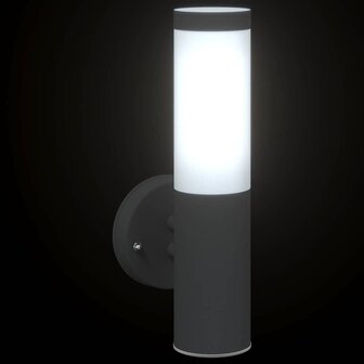 Buiten Wandlamp Zwart RVS IP44 8