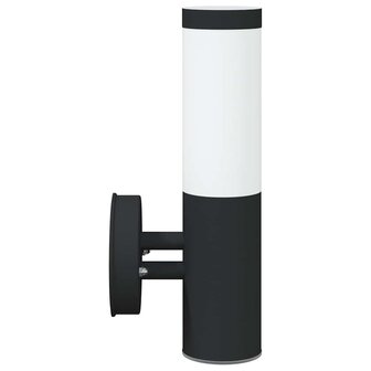 Buitenwandlamp 2 stuks Zwart RVS IP44 4
