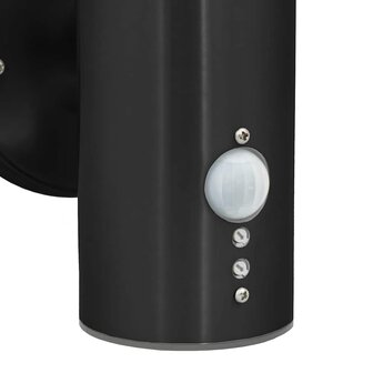 Buitenwandlamp met Sensor 2 stuks Zwart RVS IP44 8