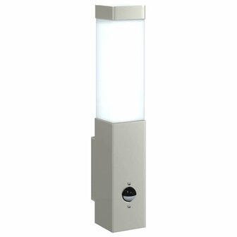 Buitenwandlamp met Sensor Zilver RVS IP44 7