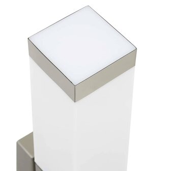 Buitenwandlampen met Sensor 2 stuks Zilver RVS IP44 6
