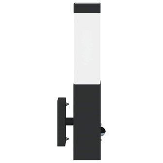 Buitenwandlampen met Sensor 2 stuks Zwart RVS IP44 4