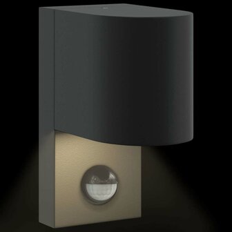 Buitenwandlampen met Sensor Zwart RVS IP44 8